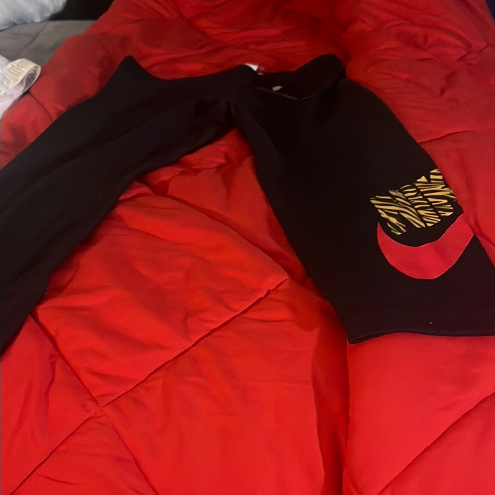 Nike Black Leggings with Red Accents